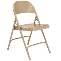 National Public Seating 51 Beige Metal Folding Chair - 4/Pack