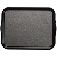 Cambro 1418VCH382 14" x 18" Black Rectangular Fiberglass Non-Skid Versa Camtray with Handles - 12/Case