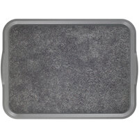 Cambro 1418VCH381 14" x 18" Pearl Gray Rectangular Fiberglass Non-Skid Versa Camtray with Handles - 12/Case