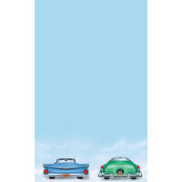 Choice 8 1/2" x 14" Menu Paper - Retro Themed Car Design Middle Insert - 100/Pack