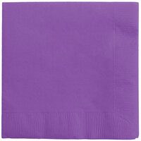 Creative Converting 318923 Amethyst Purple 3-Ply Beverage Napkin - 500/Case