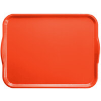 Cambro 1418H220 14" x 18" Citrus Orange Rectangular Fiberglass Camtray with Handles - 12/Case