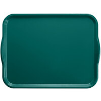 Cambro 1418H414 14" x 18" Teal Rectangular Fiberglass Camtray with Handles - 12/Case