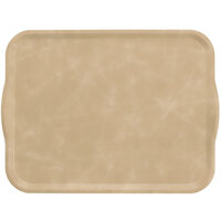 Cambro 1418H104 14" x 18" Desert Tan Rectangular Fiberglass Camtray with Handles - 12/Case