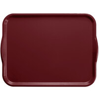 Cambro 1418H522 14" x 18" Burgundy Wine Rectangular Fiberglass Camtray with Handles - 12/Case