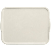 Cambro 1418H101 14" x 18" Antique Parchment Rectangular Customizable Fiberglass Camtray with Handles - 12/Case