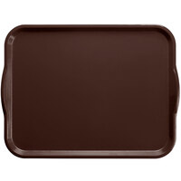 Cambro 1418H116 14" x 18" Brazil Brown Rectangular Fiberglass Camtray with Handles - 12/Case