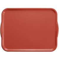 Cambro 1418H410 14" x 18" Raspberry Cream Rectangular Fiberglass Camtray with Handles - 12/Case