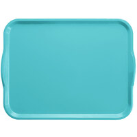 Cambro 1418H518 14" x 18" Robin Egg Blue Rectangular Fiberglass Camtray with Handles - 12/Case