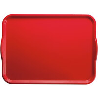 Cambro 1418H521 14" x 18" Cambro Red Rectangular Fiberglass Camtray with Handles - 12/Case