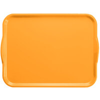 Cambro 1418H504 14" x 18" Mustard Rectangular Fiberglass Camtray with Handles - 12/Case