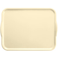 Cambro 1418H536 14" x 18" Lemon Chiffon Rectangular Fiberglass Camtray with Handles - 12/Case