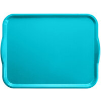 Cambro 1418H105 14" x 18" Horizon Blue Rectangular Fiberglass Camtray with Handles - 12/Case