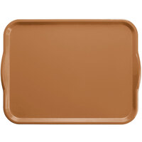 Cambro 1418H514 14" x 18" Earthen Gold Rectangular Fiberglass Camtray with Handles - 12/Case