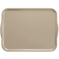 Cambro 1418H199 14" x 18" Taupe Rectangular Fiberglass Camtray with Handles - 12/Case