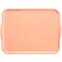 Cambro 1418H117 14" x 18" Dark Peach Rectangular Fiberglass Camtray with Handles - 12/Case