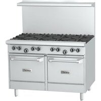 U.S. Range U48-8LL Liquid Propane 8 Burner 48" Range with 2 Space Saver Ovens - 320,000 BTU