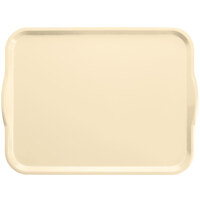 Cambro 1520H537 15" x 20" Cameo Yellow Rectangular Fiberglass Camtray with Handles - 12/Case