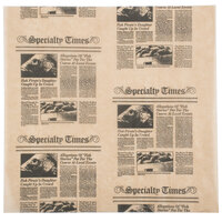 American Metalcraft PPCN1212 12" x 12" Natural Newspaper Print Deli Sandwich Wrap Paper - 1000/Pack