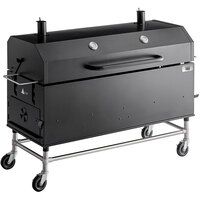 Backyard Pro 554SMOKR60AS 60" Charcoal / Wood Smoker Grill with Adjustable Grates and Dome - Assembled