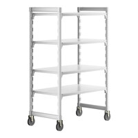 Cambro CPHU244267S4480 Camshelving® Premium High Density Mobile Shelving Unit with 4 Solid Shelves - 24" x 42" x 67"