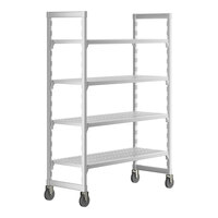Cambro CPHU215475V4480 Camshelving® Premium High Density Mobile Shelving Unit with 4 Vented Shelves - 21" x 54" x 75"