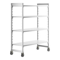 Cambro CPHU246075S4480 Camshelving® Premium High Density Mobile Shelving Unit with 4 Solid Shelves - 24" x 60" x 75"