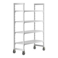 Cambro CPHU214875V4480 Camshelving® Premium High Density Mobile Shelving Unit with 4 Vented Shelves - 21" x 48" x 75"
