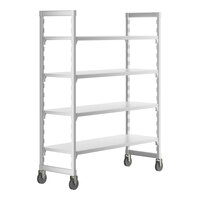 Cambro CPHU216075S4480 Camshelving® Premium High Density Mobile Shelving Unit with 4 Solid Shelves - 21" x 60" x 75"
