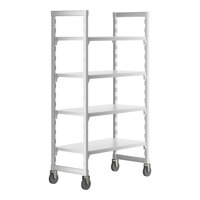Cambro CPHU214275S4480 Camshelving® Premium High Density Mobile Shelving Unit with 4 Solid Shelves - 21" x 42" x 75"