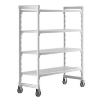 Cambro CPHU215467V4480 Camshelving® Premium High Density Mobile Shelving Unit with 4 Vented Shelves - 21" x 54" x 67"