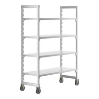 Cambro CPHU215475S4480 Camshelving® Premium High Density Mobile Shelving Unit with 4 Solid Shelves - 21" x 54" x 75"