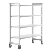 Cambro CPHU215467S4480 Camshelving® Premium High Density Mobile Shelving Unit with 4 Solid Shelves - 21" x 54" x 67"