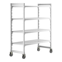 Cambro CPHU245467V4480 Camshelving® Premium High Density Mobile Shelving Unit with 4 Vented Shelves - 24" x 54" x 67"