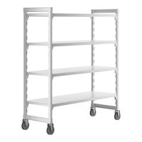Cambro CPHU216067S4480 Camshelving® Premium High Density Mobile Shelving Unit with 4 Solid Shelves - 21" x 60" x 67"