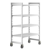 Cambro CPHU244267V4480 Camshelving® Premium High Density Mobile Shelving Unit with 4 Vented Shelves - 24" x 42" x 67"