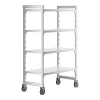 Cambro CPHU214267S4480 Camshelving® Premium High Density Mobile Shelving Unit with 4 Solid Shelves - 21" x 42" x 67"