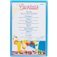 Menu Solutions H500A SKY Hamilton 5 1/2" x 8 1/2" Single Panel Two View Sky Blue Menu Board