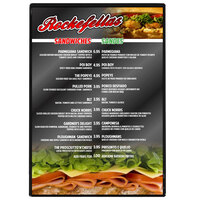 Menu Solutions H500F BLACK Hamilton 10" x 14" Single Panel Two View Black Menu Board