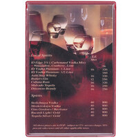 Menu Solutions H500A WINE Hamilton 5 1/2" x 8 1/2" Single Panel Two View Wine Menu Board