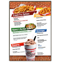 Menu Solutions H500F SILVR Hamilton 10" x 14" Single Panel Two View Silver Menu Board