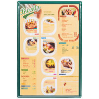 Menu Solutions H500A GREEN Hamilton 5 1/2" x 8 1/2" Single Panel Two View Green Menu Board