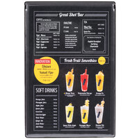 Menu Solutions H500A BLACK Hamilton 5 1/2" x 8 1/2" Single Panel Two View Black Menu Board