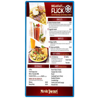 Menu Solutions H500B SKY Hamilton 5 1/2" x 11" Single Panel Two View Sky Blue Menu Board