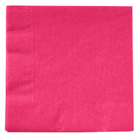 Creative Converting 139197154 Hot Magenta Pink 2-Ply Beverage Napkin - 50/Pack