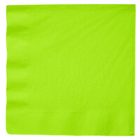 Creative Converting 593123B Fresh Lime Green 3-Ply Paper Dinner Napkin - 25/Pack