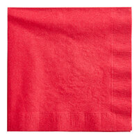 Creative Converting 581031B Classic Red 3-Ply 1/4 Fold Luncheon Napkin - 50/Pack