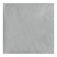 Creative Converting 573281B Shimmering Silver 3-Ply Beverage Napkin - 50/Pack