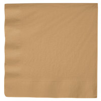 Creative Converting 593276B Glittering Gold 3-Ply Paper Dinner Napkin - 25/Pack