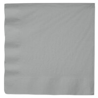 Creative Converting 593281B Shimmering Silver 3-Ply Paper Dinner Napkin - 25/Pack